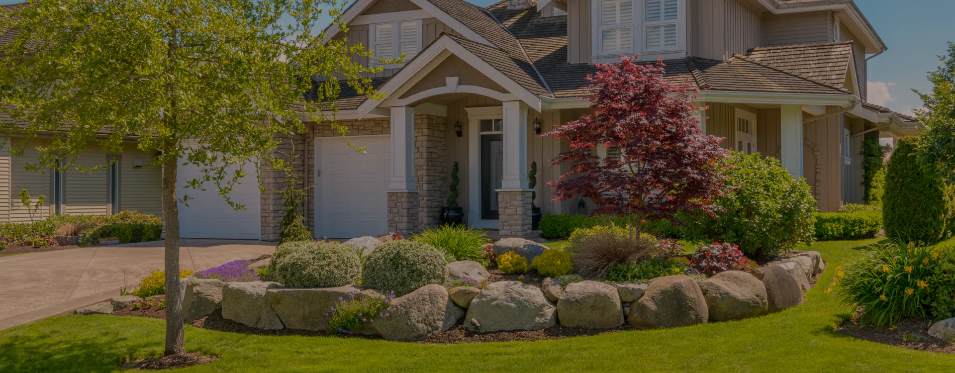 beautiful landscape design in front of a house